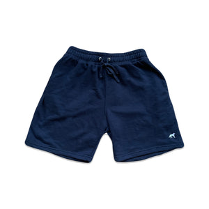 navy terry walk shorts